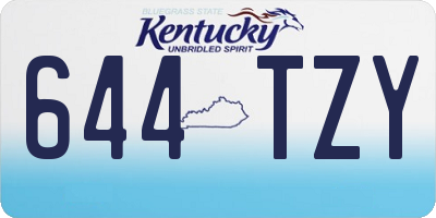 KY license plate 644TZY