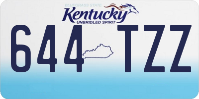 KY license plate 644TZZ
