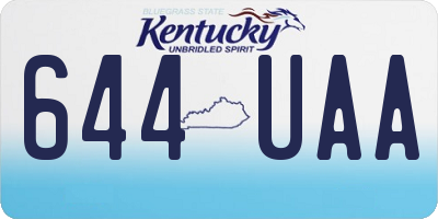 KY license plate 644UAA