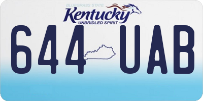 KY license plate 644UAB