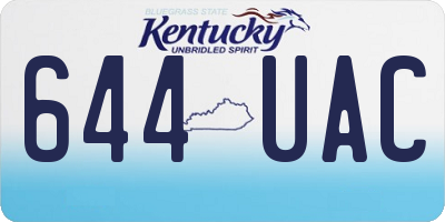 KY license plate 644UAC