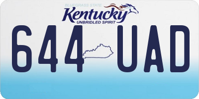 KY license plate 644UAD