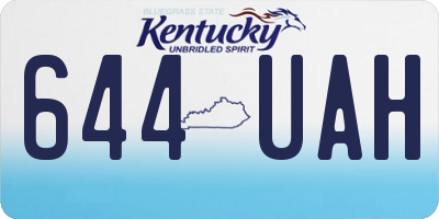 KY license plate 644UAH