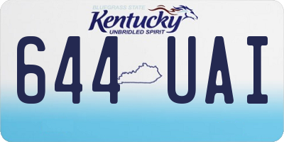KY license plate 644UAI