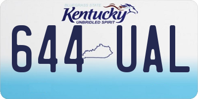 KY license plate 644UAL