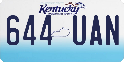 KY license plate 644UAN