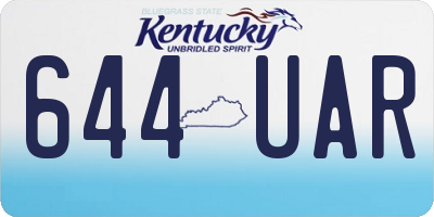 KY license plate 644UAR