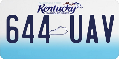 KY license plate 644UAV