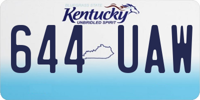 KY license plate 644UAW