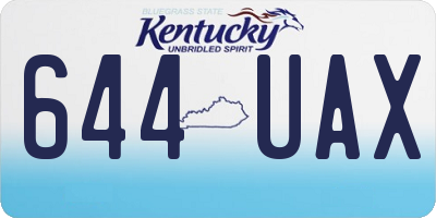 KY license plate 644UAX