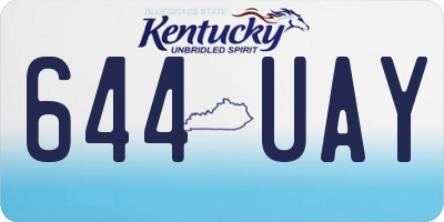 KY license plate 644UAY