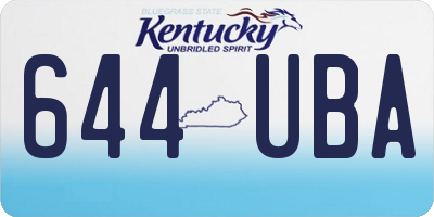 KY license plate 644UBA