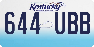 KY license plate 644UBB