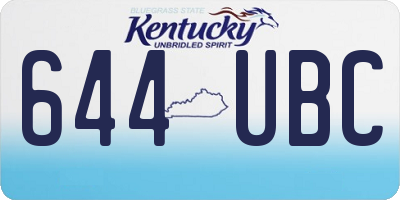 KY license plate 644UBC
