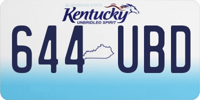 KY license plate 644UBD