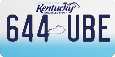 KY license plate 644UBE