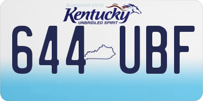 KY license plate 644UBF