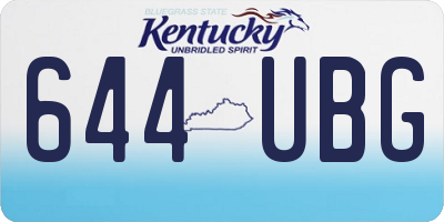KY license plate 644UBG