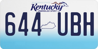 KY license plate 644UBH