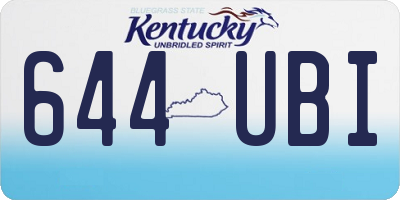 KY license plate 644UBI