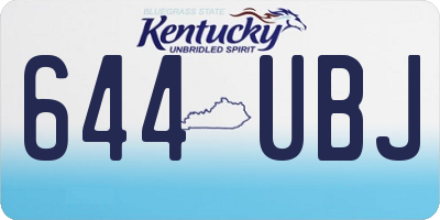 KY license plate 644UBJ