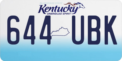 KY license plate 644UBK