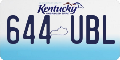 KY license plate 644UBL