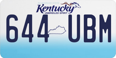 KY license plate 644UBM