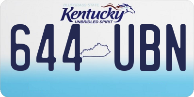 KY license plate 644UBN