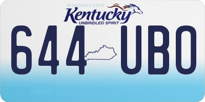 KY license plate 644UBO