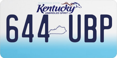 KY license plate 644UBP
