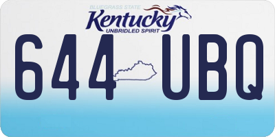 KY license plate 644UBQ