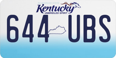 KY license plate 644UBS