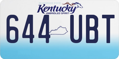 KY license plate 644UBT