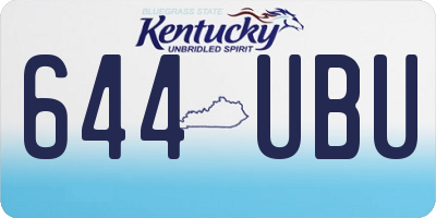 KY license plate 644UBU