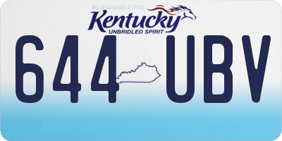 KY license plate 644UBV