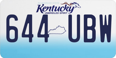 KY license plate 644UBW