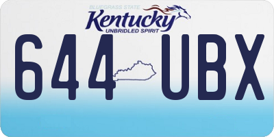 KY license plate 644UBX