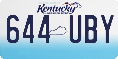 KY license plate 644UBY