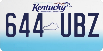 KY license plate 644UBZ
