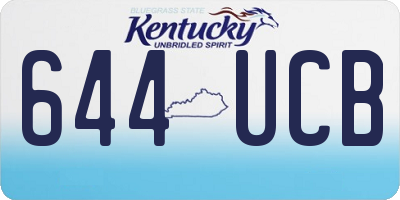 KY license plate 644UCB