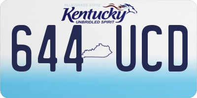 KY license plate 644UCD