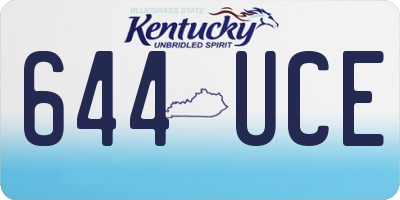 KY license plate 644UCE