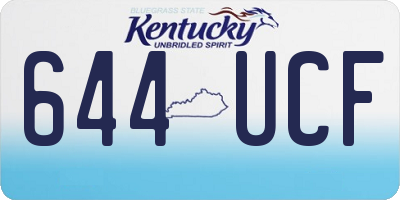 KY license plate 644UCF