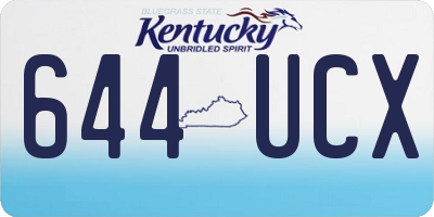 KY license plate 644UCX
