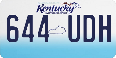 KY license plate 644UDH