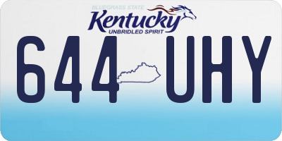 KY license plate 644UHY