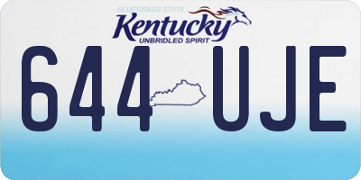 KY license plate 644UJE
