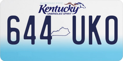 KY license plate 644UKO