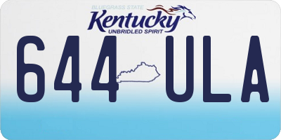 KY license plate 644ULA